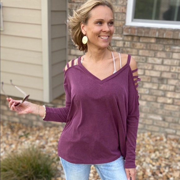 Strappy sleeve modal top - Picture 1 of 8